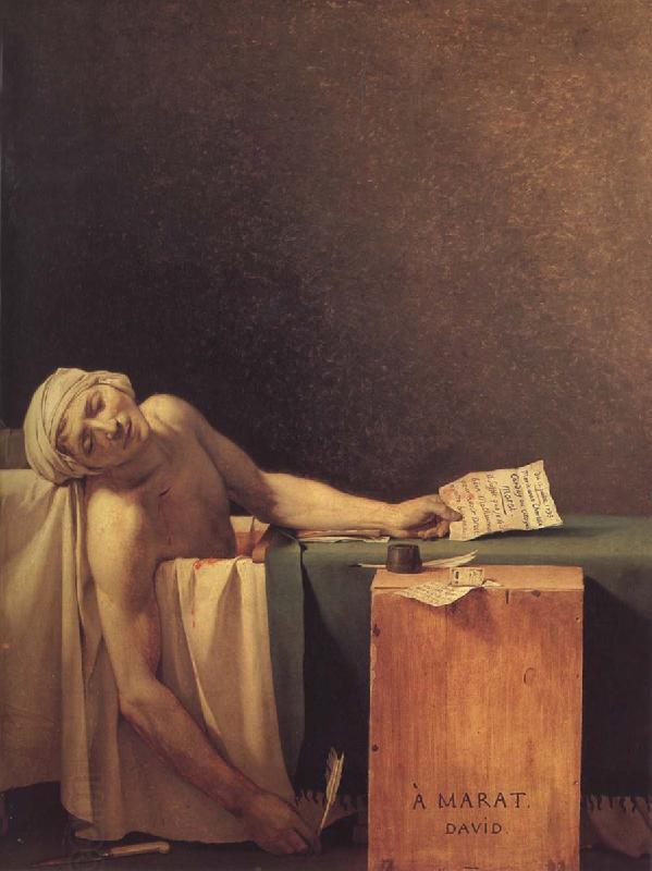 Jacques-Louis David Marats dod oil painting picture